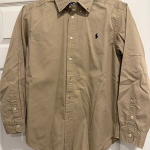 Ralph Lauren boys large Tan Button Down Shirt